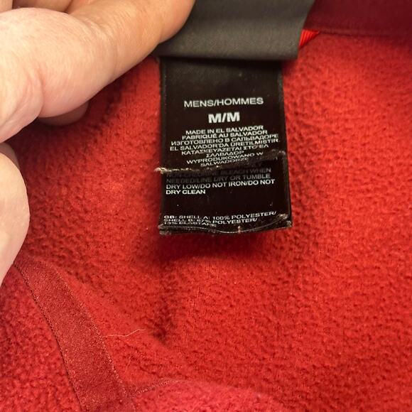 The North Face Flash Dry Red Mens M 1/4 Zip Pullover Fleece Zip Pocket Gorpcore - Picture 5 of 11